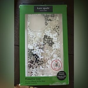 Kate Spade iPhone 14 Pro Max Protective Black & White Floral NIB phone case new